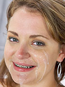 Hailey Jane with cum on her face